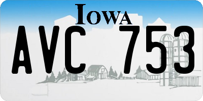 IA license plate AVC753