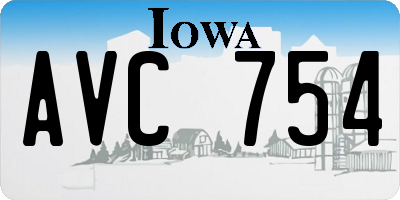 IA license plate AVC754