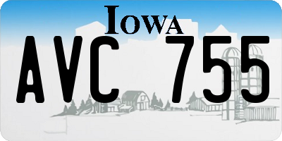 IA license plate AVC755