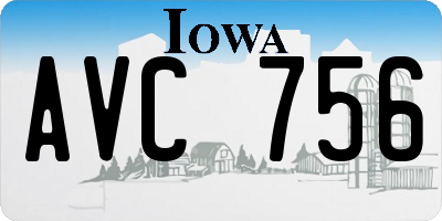 IA license plate AVC756