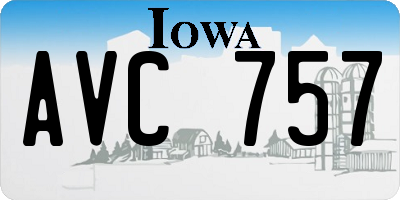IA license plate AVC757