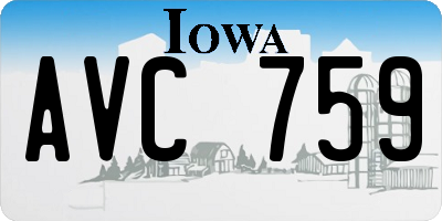 IA license plate AVC759