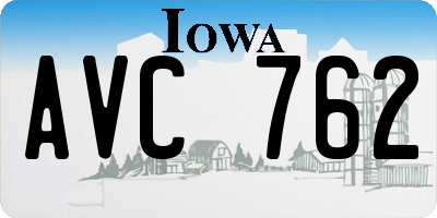 IA license plate AVC762