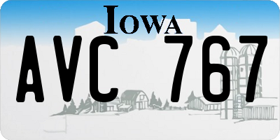 IA license plate AVC767