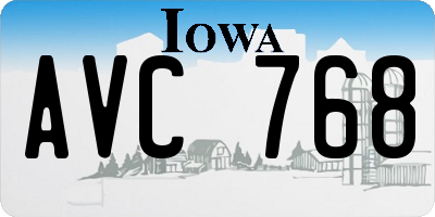 IA license plate AVC768
