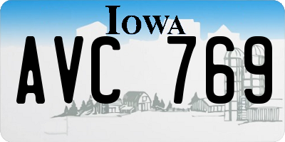 IA license plate AVC769