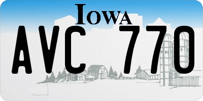 IA license plate AVC770