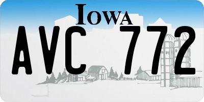 IA license plate AVC772