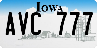 IA license plate AVC777
