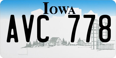 IA license plate AVC778