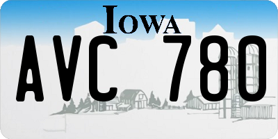 IA license plate AVC780