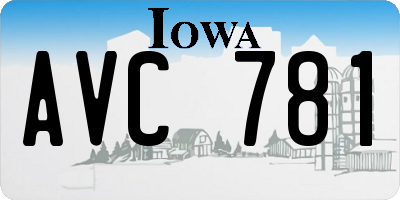 IA license plate AVC781