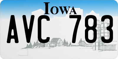 IA license plate AVC783