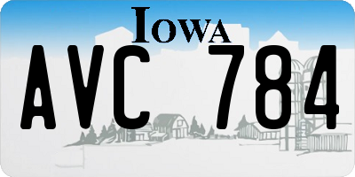 IA license plate AVC784