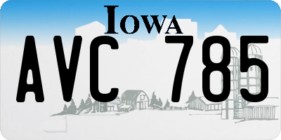IA license plate AVC785