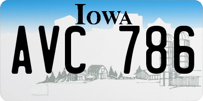 IA license plate AVC786