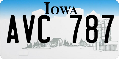 IA license plate AVC787