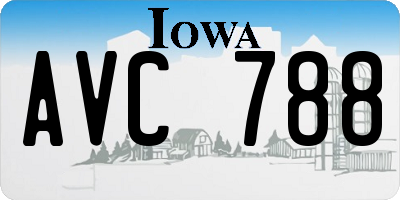 IA license plate AVC788