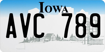IA license plate AVC789
