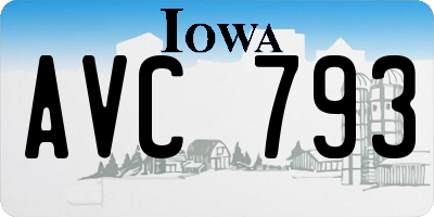 IA license plate AVC793
