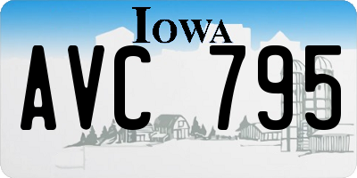 IA license plate AVC795
