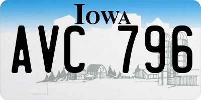 IA license plate AVC796