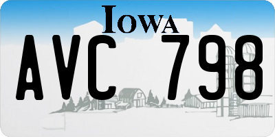 IA license plate AVC798
