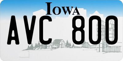 IA license plate AVC800