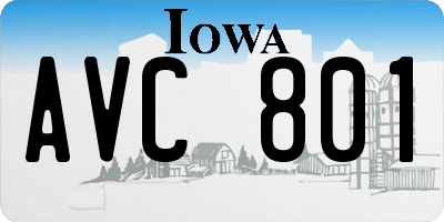 IA license plate AVC801