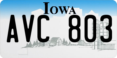 IA license plate AVC803