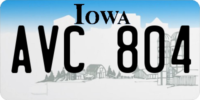 IA license plate AVC804
