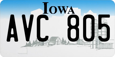 IA license plate AVC805