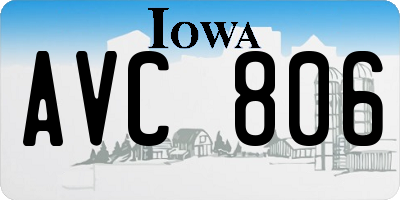 IA license plate AVC806