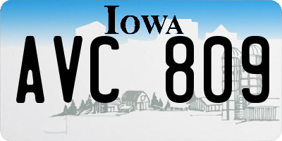 IA license plate AVC809