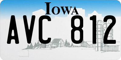 IA license plate AVC812