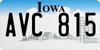IA license plate AVC815