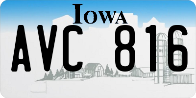 IA license plate AVC816