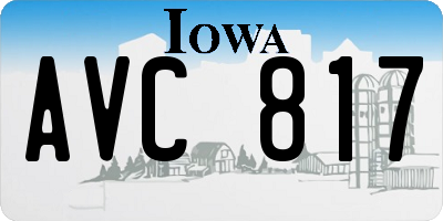 IA license plate AVC817