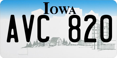 IA license plate AVC820
