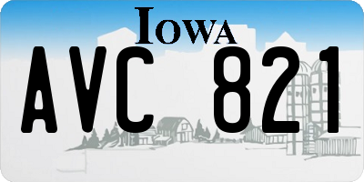 IA license plate AVC821