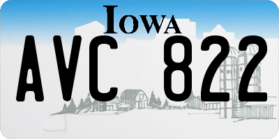 IA license plate AVC822