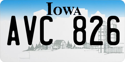 IA license plate AVC826
