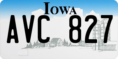 IA license plate AVC827