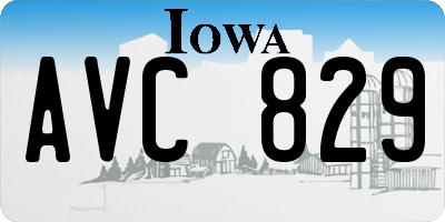 IA license plate AVC829