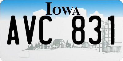 IA license plate AVC831