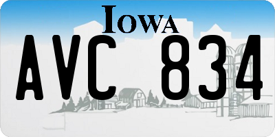 IA license plate AVC834