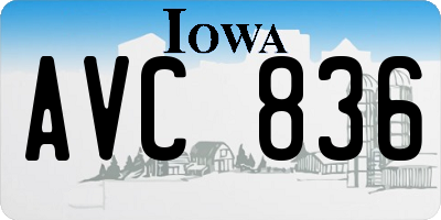 IA license plate AVC836