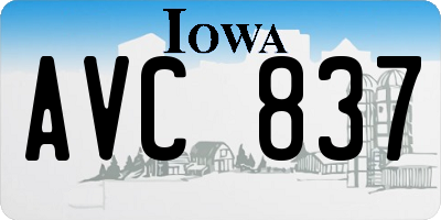 IA license plate AVC837