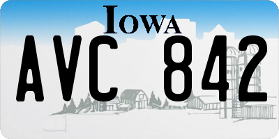 IA license plate AVC842