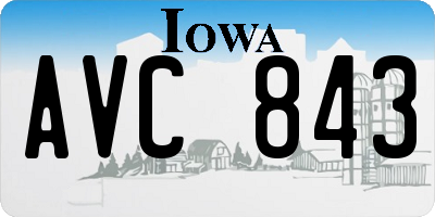 IA license plate AVC843